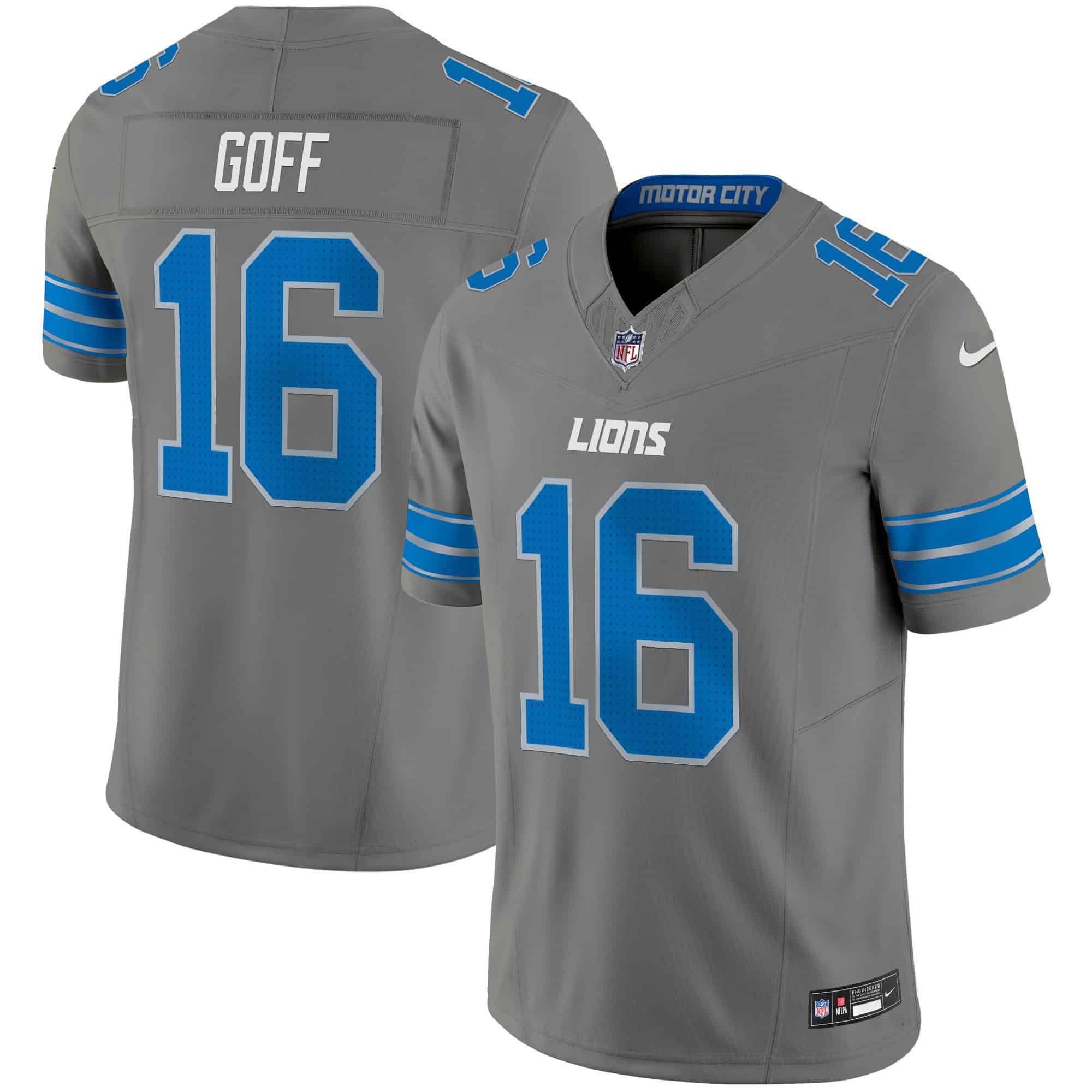 Men Detroit Lions #16 Goff Grey 2024 Nike Vapor Limited NFL Jersey->indianapolis colts->NFL Jersey
